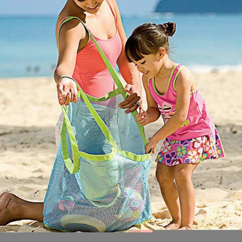 Beach Towel Large - Kinder-Strandtasche aus Netzstoff, tragbar, für Badespielzeug,