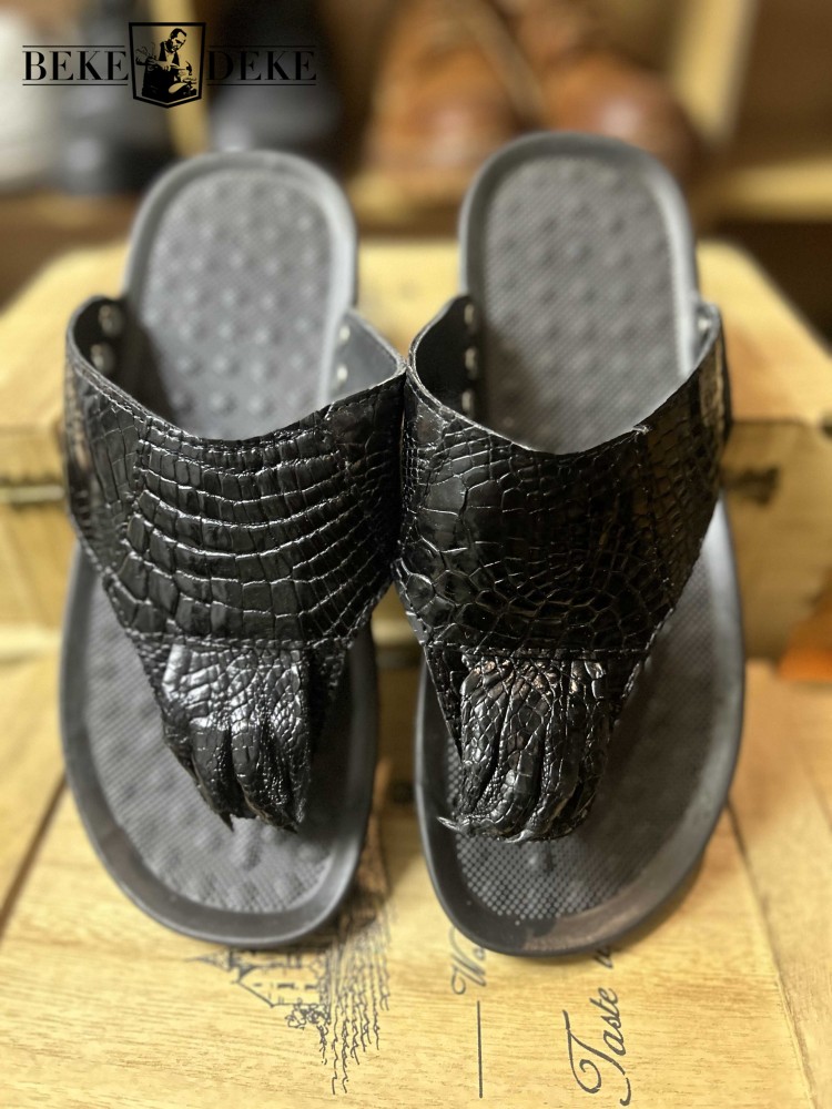 Flip Flop Leather Men - Sommer-Fußbekleidung Echtes Leder Herren Flip-Flops Modische