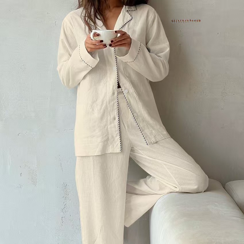 Damen-Pyjama-Set aus Baumwolle – Linen Shirt Breathable Bewertung und Preis