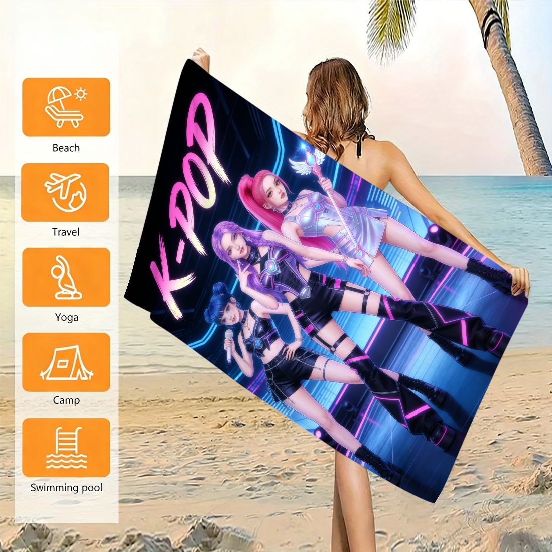 Strandtuch mit Aufdruck „K-Pop – Beach Towel Large Bewertung und Preis